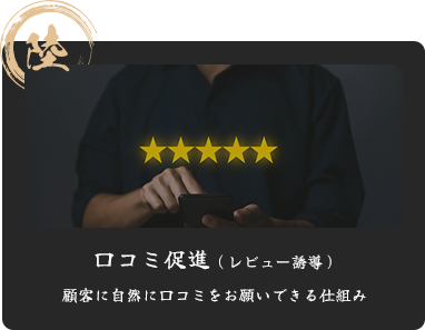 陸 口コミ促進（レビュー誘導） 顧客に自然に口コミをお願いできる仕組み